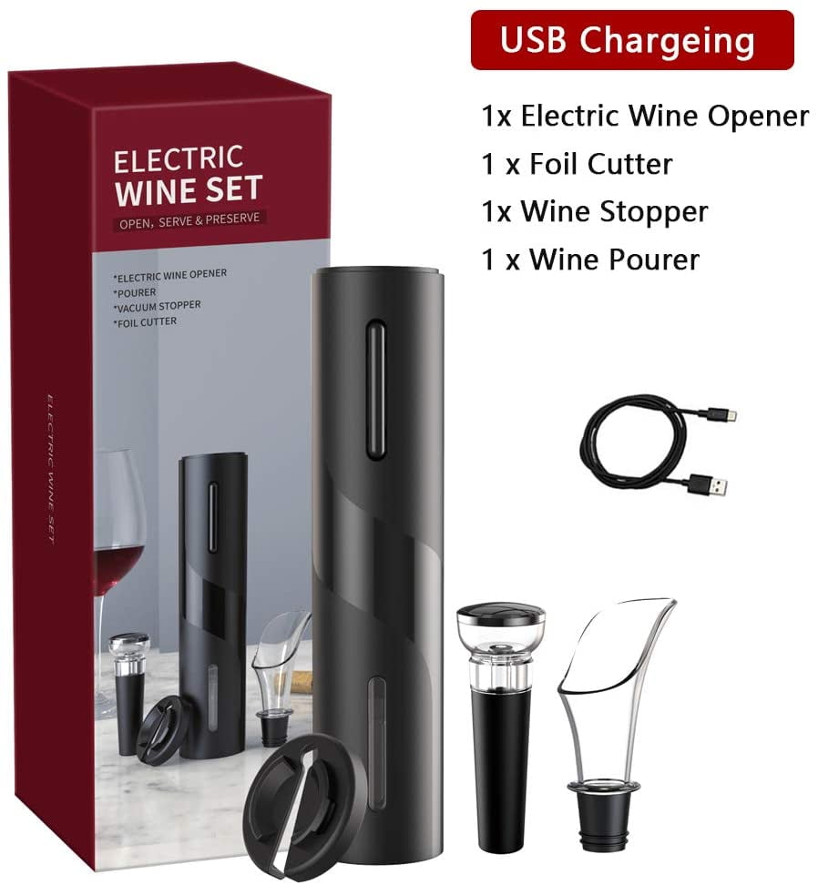 Electric Wine Bottle Opener Gift Set, Automatic Corkscrew Wine Opener
