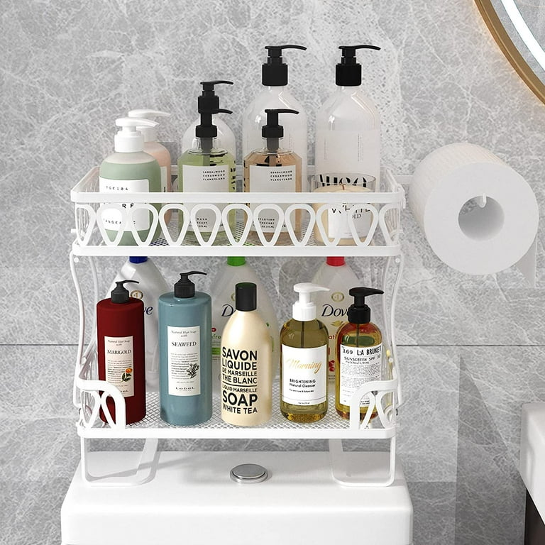 1pc Bathroom Storage Rack, No Drilling Bathroom Organizer For