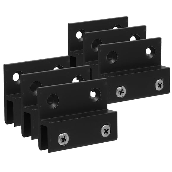 HAMPPLIES 6Ud Sujetadores De En Aluminio Negro Con Estable Para Vidrio
