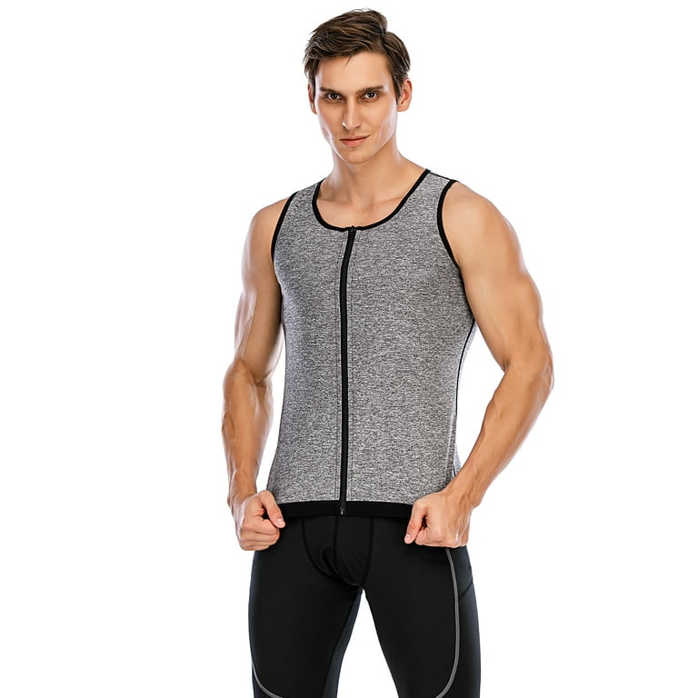 FANNYC Mens Compression Shirt Slimming Body Shaper Vest Workout