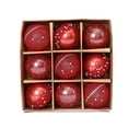 thumbnail image 4 of piezas de adornos navideños, bolas de Navidad, adornos para colgar en el árbol de Navidad, para el hogar, decoración de fiesta de Año Nuevo, 8 cm, rojo y rosa, 4 of 5