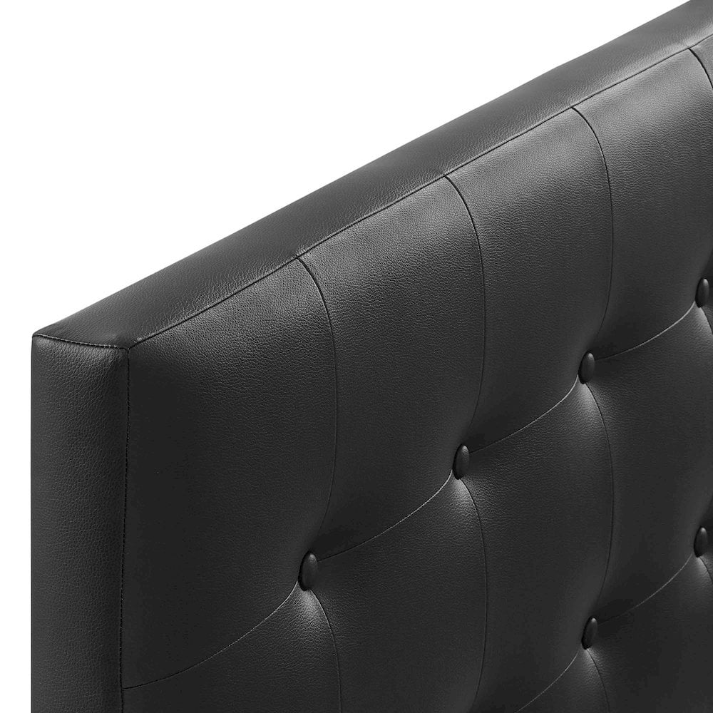 Modway Emily Queen Upholstered Faux Leather and Wood Headboard in Black
