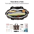 thumbnail image 4 of Tote Bag for Women - Boston Terrier Dog with Flower-1 Shoulder Bag - Large Utility Work Duffle Bag with Zipper Handbag for Travel, Work, Sprots, 4 of 5