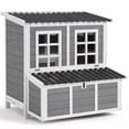 thumbnail image 6 of AECOJOY 40'' Large Wooden Chicken Coop with 3 Nesting Boxes, Outdoor Hen House Cage with Ramp and Removable Gray, 6 of 9
