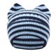 thumbnail image 1 of Gorro de lana con orejas de rayas y forma de pan al vapor para niños, gorro de invierno grueso con protección para las orejas, gorro de mujer, 1 of 2