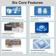 Scanner,Wired Bar Code Scanner Mobile Payment Code Box Usb Payment Code Box Retail Store Restaurant Usb Wired Bar Qr Scanner Mobile Payment Code Supermarket Retail Store Box Usb Wired -white