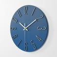 thumbnail image 2 of Reloj de pared silencioso que no hace tictac, reloj de decoración de estilo moderno para el hogar, oficina, escuela, cocina, dormitorio, sala de estar (azul), 2 of 5