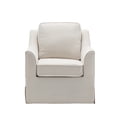 thumbnail image 2 of Wovenbyrd Woodcrest Modern Swivel Armchair, Indoor - Cream, 2 of 11