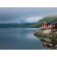 thumbnail image 2 of Frank, Assaf 32x25 White Modern Wood Framed Museum Art Print Titled - Fishing huts on the waterfront, Lofoten, Norway, 2 of 4