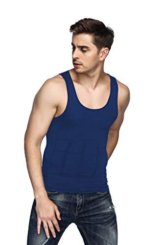 Odoland Mens Body Shaper Slimming Shirt Tummy Vest Thermal Compression Base Layer Slim Muscle Tank Top Shapewear