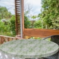 thumbnail image 2 of Ambesonne Leaf Print Fitted Round Tablecloth, Grunge Art Palm Leaves, 40"- 44" Diameter, Pale Grey Lime Green, 2 of 5