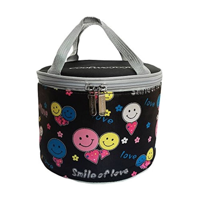 Waterproof Round Tote Insulated Lunch Bag with Top Handle and Shoulder