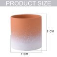 thumbnail image 2 of Gradual dark orange Nordic simple round ceramic small flower pot with tray, 2 of 5
