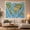 Animal World Map, variant on Paper-Cut World Map with Pastel Continents in Layered Ocean Waves, Calming Folk Art for Nature Lovers, Global Geography Decor, Housewarming Gift Tapestry Wall Hanging for Bedroom and Living Room