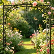 Hummingbird Swings Perches, Iron Bird Toy,Metal Frame Wild Bird Swing Outdoor Bird Perch with Wooden Dowel and Hanging Chain for Hanging Indoor, Outdoor, Trunk, Lawn, Patio, Garden