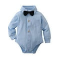 thumbnail image 6 of Baby Boy Clothes 3-24 Months Infant Formal Tuxedo Outfit Long Sleeve Dress Suits Bowtie Suspender Pants, 6 of 18