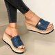 thumbnail image 4 of Mujeres Bowknot Beach Summer Pantuflas Plataforma Slope Heels Plus Size Shoes Wmkox8yii  hj789, 4 of 9
