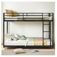 thumbnail image 7 of Twin Over Twin Bunk Bed - Heavy Duty Metal Frame with Ladder & Guard Rail - Low Profile Design for Teens & Adults - No Box Spring - Black, 7 of 7