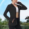 thumbnail image 2 of SHTXOZHI Veste Athlétique Légère pour Femmes Protection Solaire Fermeture Éclair Complète Manches Longues Chandails à Capuchon Randonnée Extérieur, 2 of 7