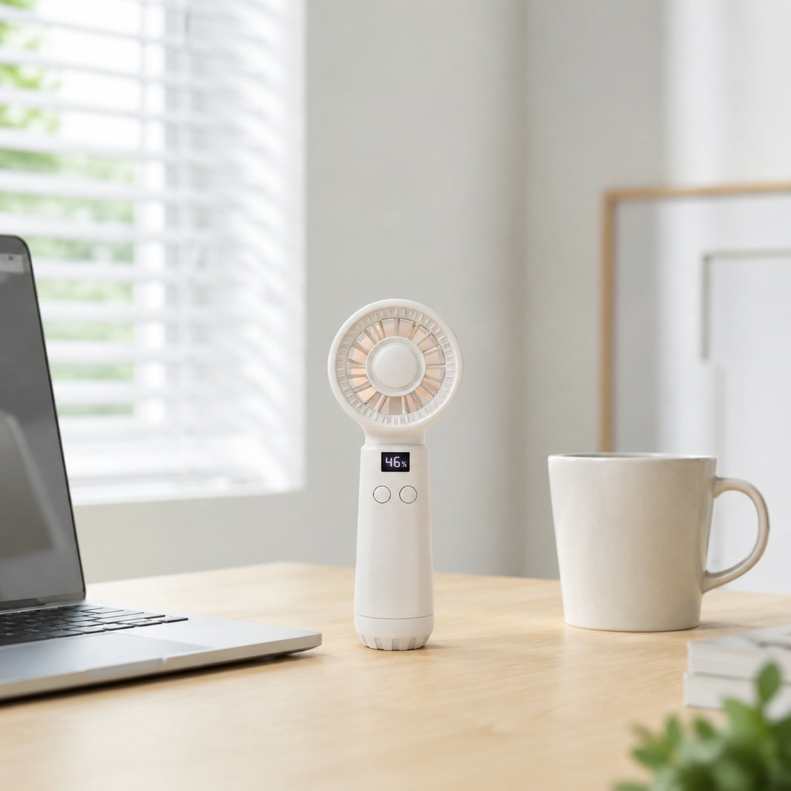 Handheld Mini Fan, Smart Digital Display Portable Fan with Adjustable Wind Speeds Long Battery Runtime, Desktop Cooling Fan for Office Commuting Travel Halloween Summer Use