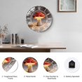 thumbnail image 5 of Toughened Glass Wall Clock with Mushroom Design Silent Movement, Battery Operated(AA Batteries Not Inclued), Artistic Home Decor, 5 of 8