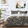 thumbnail image 3 of 3 Piece Black Floral Duvet Cover Set Queen Size, Microfiber Comforter/Quilt Cover with Corner Ties and 2 Pillowcases, Boho Botanical Vintage Paisley Flower All Season Soft Bedding with Zipper Closure, 3 of 8
