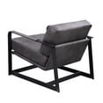 thumbnail image 4 of Benjara Accent Chair with Leatherette Seat and Metal Frame, Gray, 4 of 5