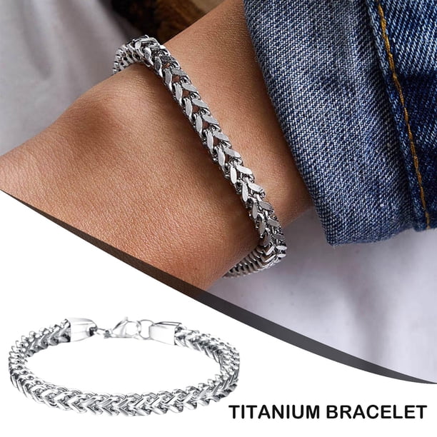 Mens Silver Steel Bracelet Heavy Wristband Bangle Chain FA Jewelry Mens Silver Steel Bracelet Heavy Wristband Bangle Chain FA Jewelry