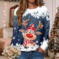 thumbnail image 2 of larppty Sweatshirts for Women Christmas 2025 Long Sleeve Reindeer Graphic Tees Shirt Cute Xmas Crewneck Pullover Tops Fashion Clothes (Blue, XXL), 2 of 9
