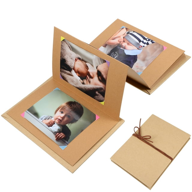 Álbum de fotos de papel Kraft estilo acordeón, álbum de recortes vintage para graduación, cumpleaños, aniversario y boda.