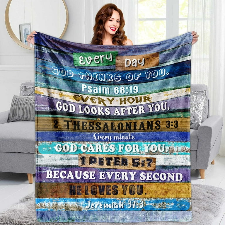 Christian Gifts for Women, OUXIOAZ Bible Verse Blanket Religious