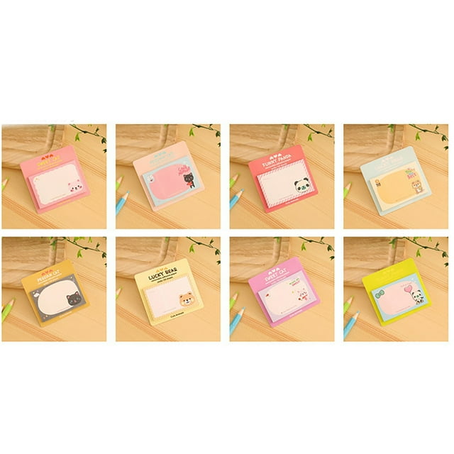 Cute Notes 20 Sheet Notes Square Notes Cute Cartoon Notes Portable 20 Sheet Self Stick Notes Creative Square NotepadAnimal Head Series