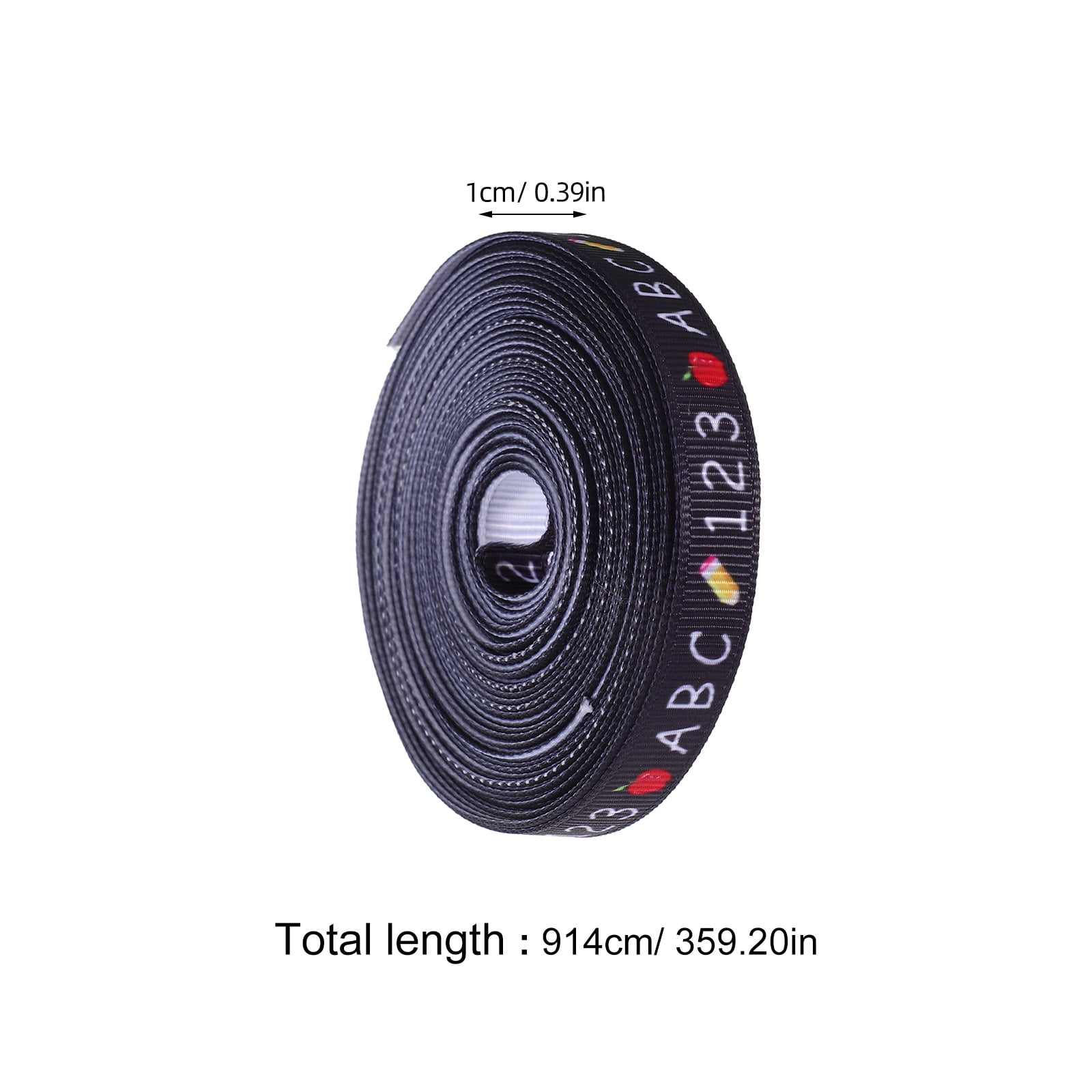 FONDOTIN 1 Roll Black Polyester Ribbon for Teachers and Students Back to School 359.20X0.39X0.04In