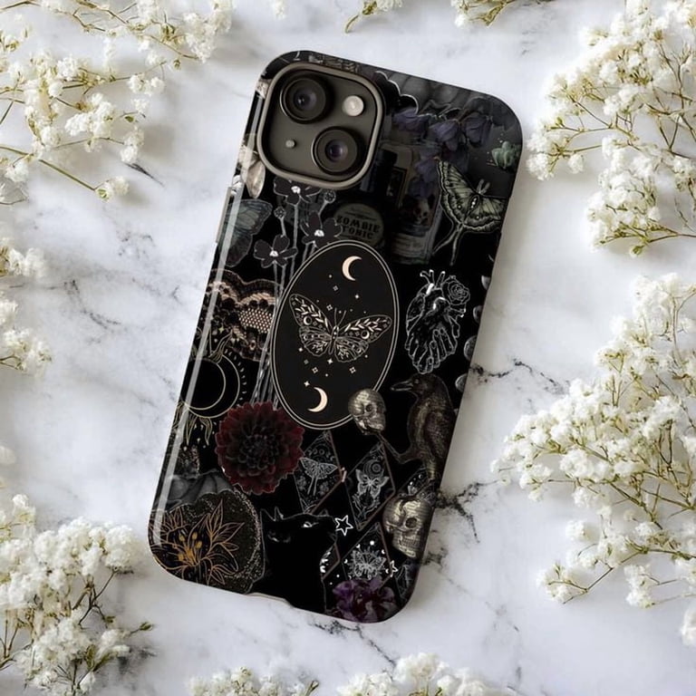 Mystic Butterfly & Skull iPhone Case, Dark Witchy Gothic Aesthetic Protective Cover, Occult Moon Magic Collage Halloween Phone Case for iPhone 16 15 ... Mystic Butterfly & Skull iPhone Case, Dark Witchy Gothic Aesthetic Protective Cover, Occult Moon Magic Collage Halloween Phone Case for iPhone 16 15 ...