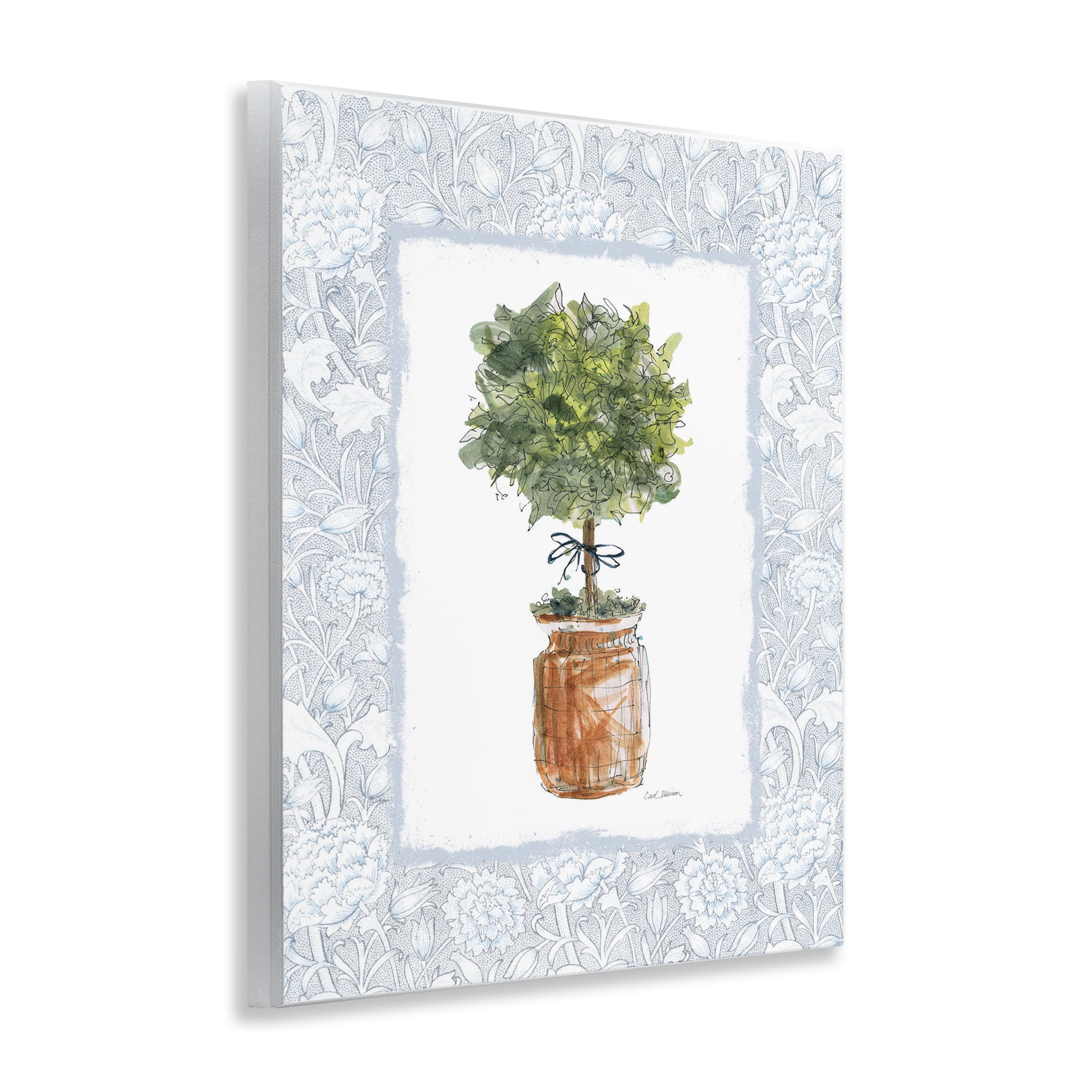Stupell Industries Potted Topiary with Ribbon Wall Plaque Art, design by Carol Robinson