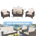 Lacoo 4 Pieces Patio Furniture Sets Rattan Chair Wicker Conversation