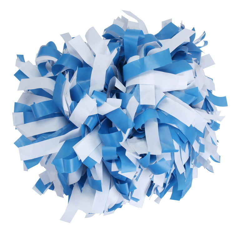 Plastic Cheer Pom Poms Cheerleading Cheerleader Gear 2 pieces one pair poms(Royal  Blue/White) 