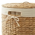 thumbnail image 6 of Casafield Round Laundry Hamper with Lid and Removable Liner Bag - Natural, Woven Water Hyacinth Laundry Basket for Clothes, 6 of 7