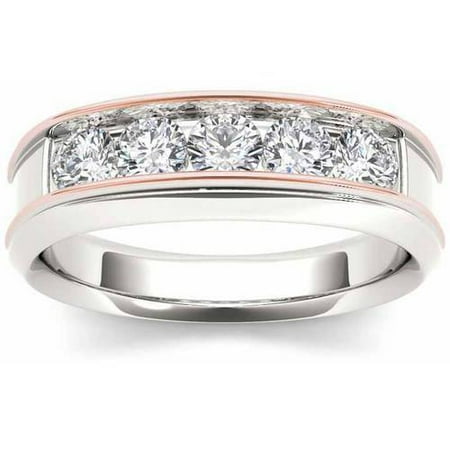 Imperial 1 Carat T.W. Diamond Pink Two-Tone Men's 14kt White Gold Ring