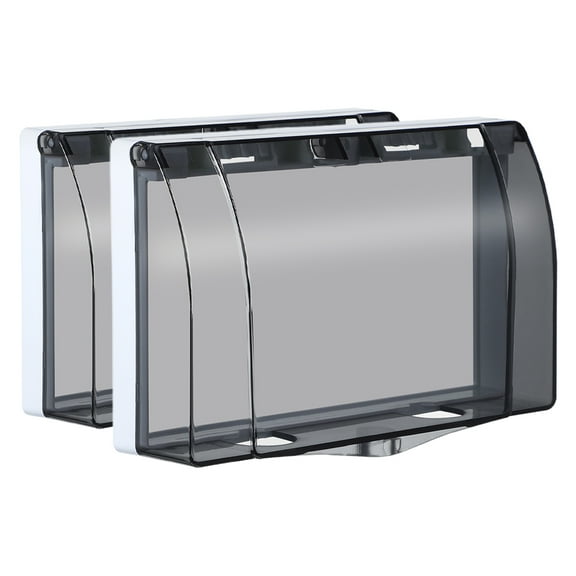 Worgeous Weatherproof Electrical Outlet Cover for Home Bathroom Made of Plastic Black Dual Design 86 Type