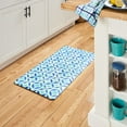 thumbnail image 2 of FIESTA Mali Tiles Geo Trellis Anti-Fatigue Comfort Kitchen Mat, Non-Slip Floor Mat, Padded Standing Desk Mat, Blue/Aqua/White, 20"x39", 2 of 6