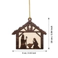 thumbnail image 3 of Adornos navideños Adorno navideño de madera para colgar Adornos navideños multicapa para árbol de Navidad Recuerdo El nacimiento Regalo para la familia, 3 of 4