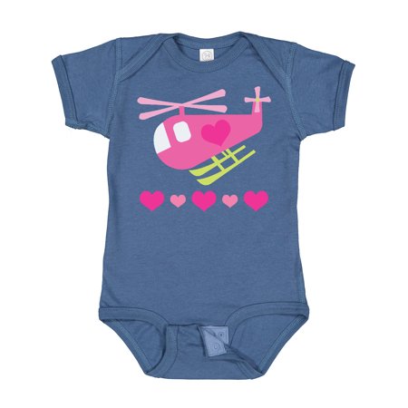 

Inktastic Valentine Pink Heart Helicopter Gift Baby Boy or Baby Girl Bodysuit