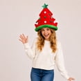 thumbnail image 4 of ZLKMQM Novelty 3D Christmas Tree Hat,Cotton Festive Tree Party Hat with Star Topper & Colorful Pom-Poms, One Size Holiday Photo Prop for Adults, 4 of 8