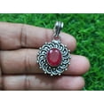 thumbnail image 3 of Beautiful Madagascar Red Ruby Faceted Gemstone Handmade 925 Sterling Silver Pendant 15 mm, 3 of 4