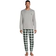 thumbnail image 2 of Jolly Jammies Men's Holiday Green Plaid Matching Family Pajamas Set, 2-Piece, Sizes S-XXL, 2 of 6