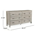 thumbnail image 3 of Noble House Hysham 6 Drawer Dresser, Sonoma Oak, 3 of 8