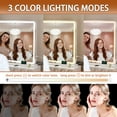 thumbnail image 4 of Hasipu Vanity Mirror with Lights, 40" x 32" LED Makeup Mirror, Lighted Makeup Mirror with Dimmable 3 Modes, Touch Screen Control Vanity Mirror Round White, 4 of 10