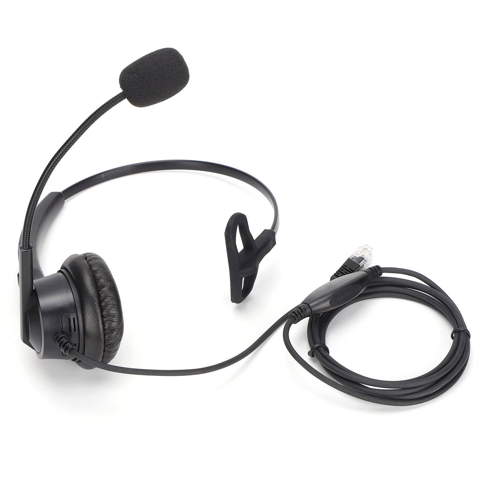 Single Ear Headset Communication Headset with Noise Canceling Mic and Volume Control