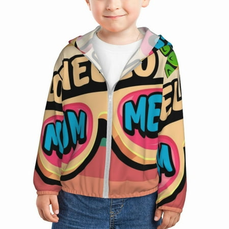 

Lukts Hello Summer Print Children s Long-Sleeved Sun Protection Clothing Hooded Sweatshirts for Boys and Girls Outdoor Sports-4 Years